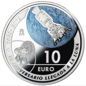 España. 10 Euro 50 Aniversario de la Llegada del Hombre a la Luna 2019 ( .925 Silver )